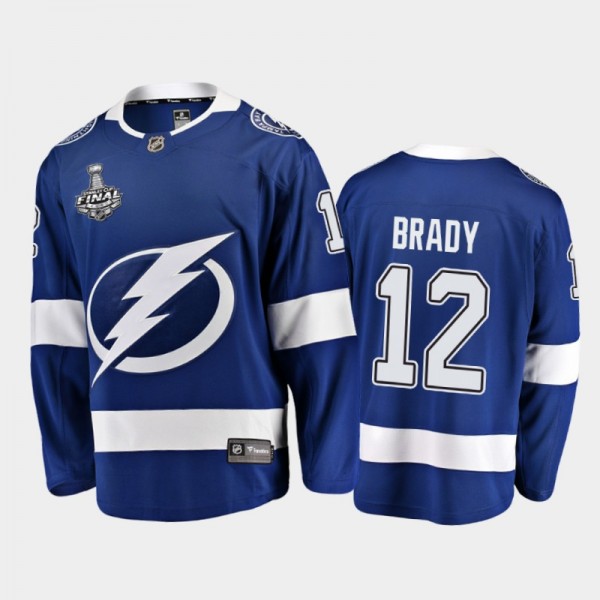 Tom Brady Tampa Bay Lightning Return to New England beat Patriots Blue Authentic Limited Jersey