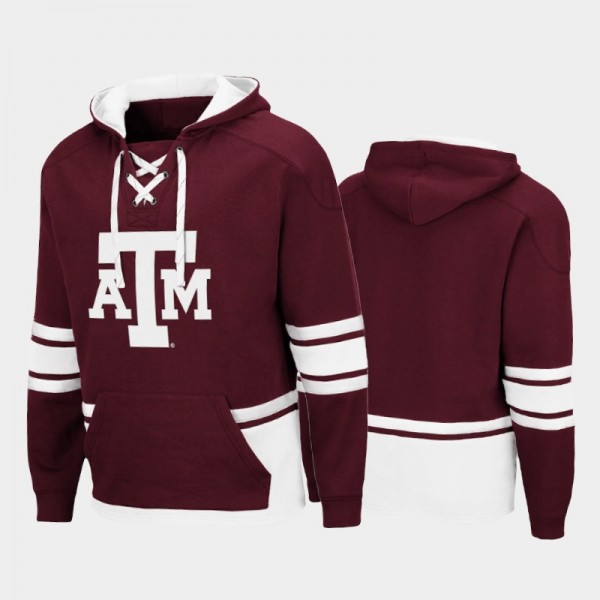 Men Texas A&M Aggies Lace-up Maroon Hoodie Col...