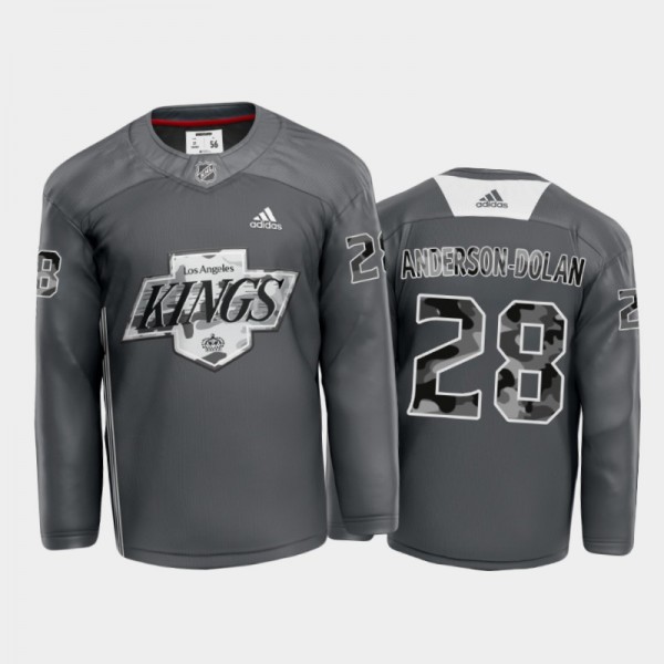 Men's Undefeated X LA Kings Jaret Anderson-Dolan #28 Warm Up Gray Jersey