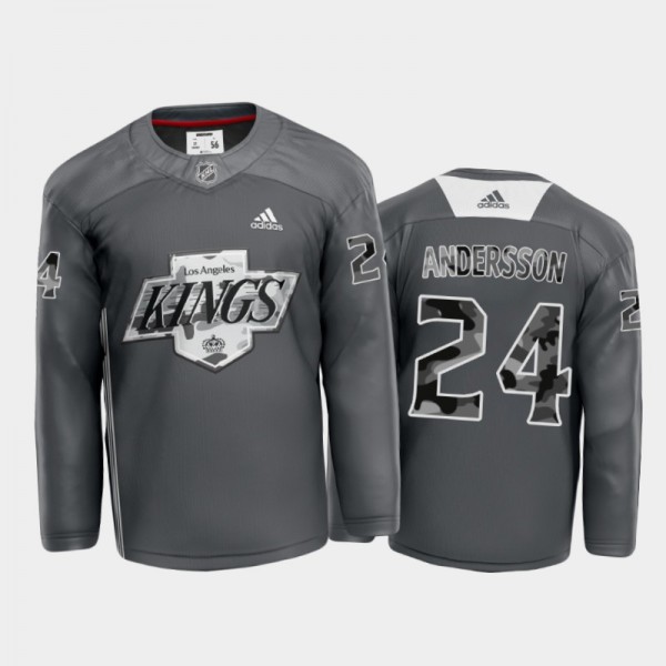 Men's Undefeated X LA Kings Lias Andersson #24 Warm Up Gray Jersey