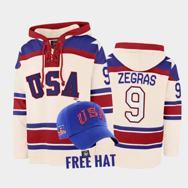 USA Hockey Trevor Zegras #9 Miracle On Ice 47 Supe...