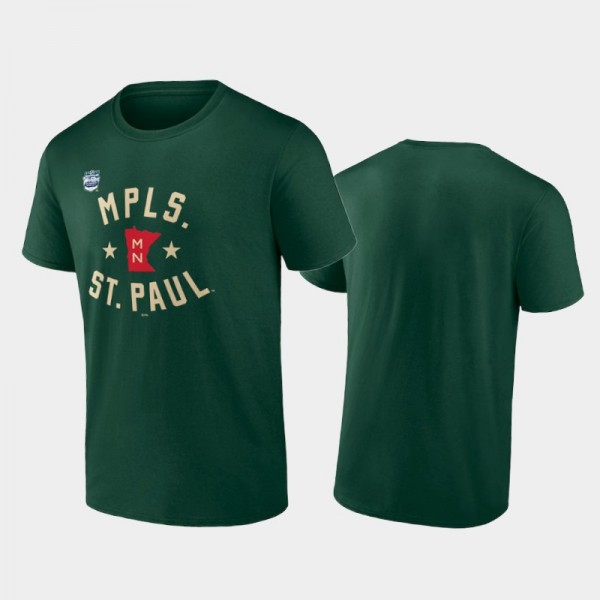 Men Minnesota Wild 2022 Winter Classic Primary Logo Green T-Shirt