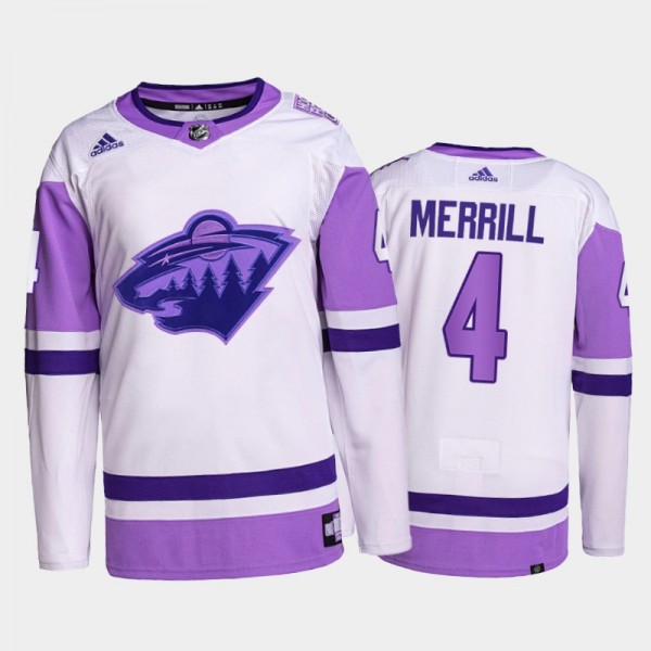 Minnesota Wild HockeyFightsCancer Jon Merrill Whit...