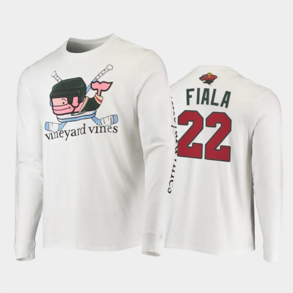 Men Minnesota Wild Kevin Fiala #22 Hockey Helmet White T-Shirt