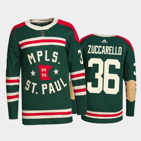 Minnesota Wild #36 Mats Zuccarello 2022 Winter Classic Green State of Hockey Jersey