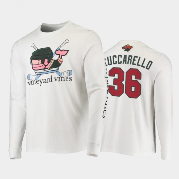 Men Minnesota Wild Mats Zuccarello #36 Hockey Helmet White T-Shirt