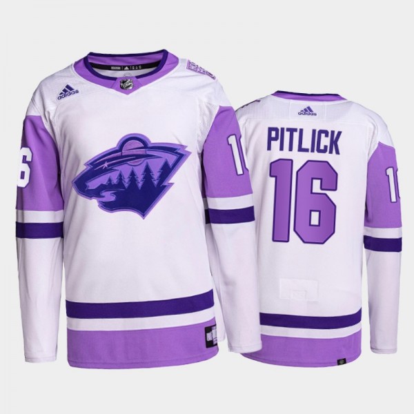 Minnesota Wild HockeyFightsCancer Rem Pitlick Whit...
