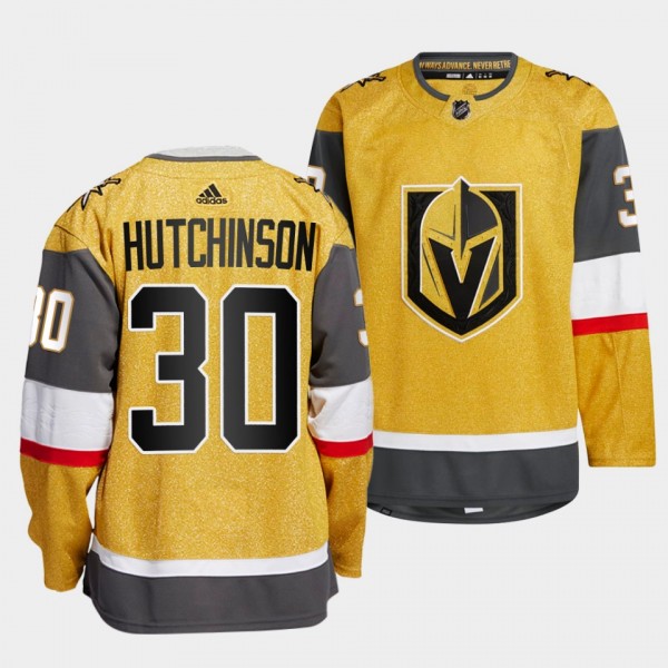 Vegas Golden Knights 2022-23 Home Michael Hutchinson #30 Gold Jersey Authentic