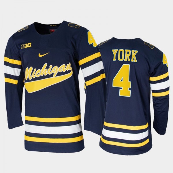 Men Michigan Wolverines Cam York #4 College Hockey...