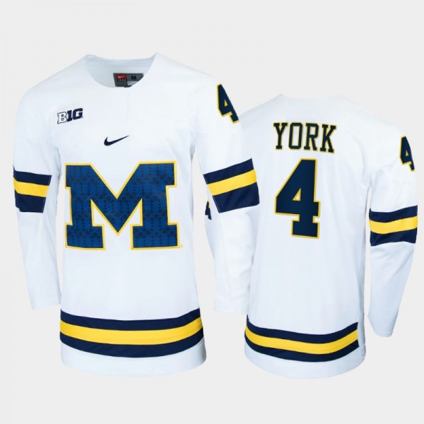 Men Michigan Wolverines Cam York #4 College Hockey...