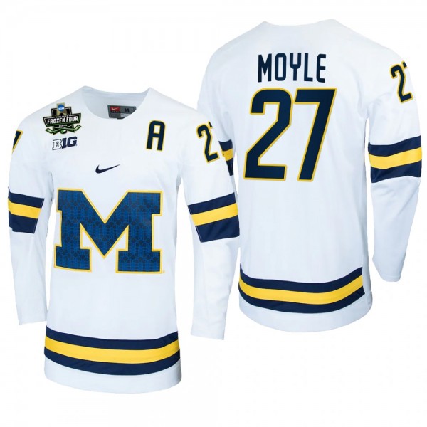 Michigan Wolverines Nolan Moyle NCAA Hockey White ...