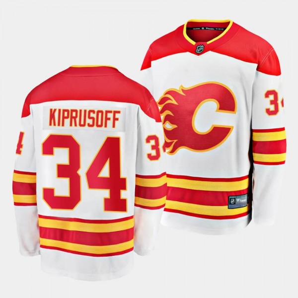 Calgary Flames Miikka Kiprusoff Away White Breakaway Player Jersey Men's