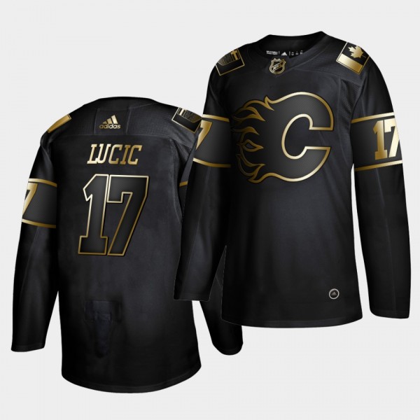 Milan Lucic #17 Flames Golden Edition Black Authentic Jersey