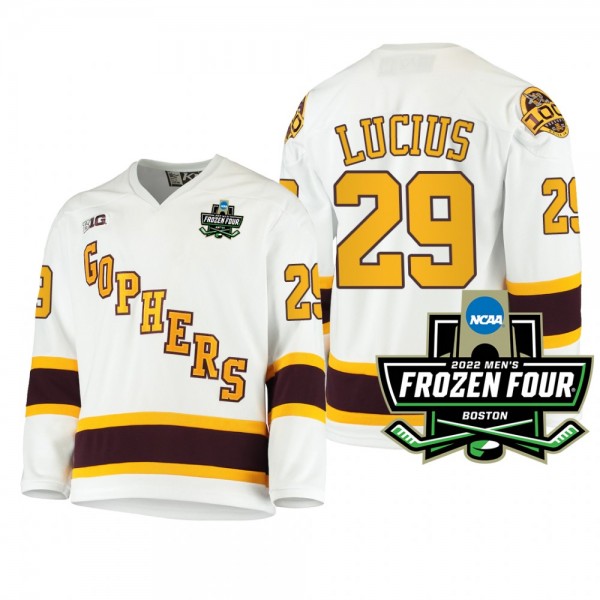 Minnesota Golden Gophers Chaz Lucius Hockey White ...