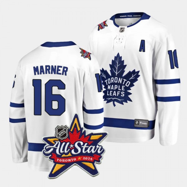 Toronto Maple Leafs Mitch Marner 2024 NHL All-Star Patch White Away Breakaway Player Jersey Men's