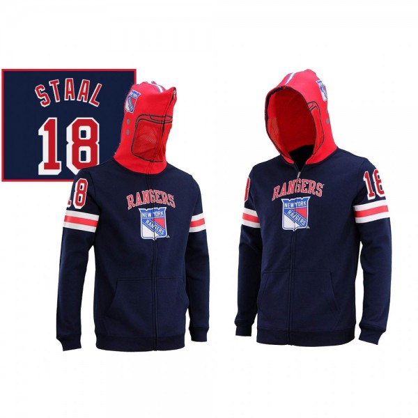 Marc Staal Face Mask Hoodie New York Rangers Navy ...