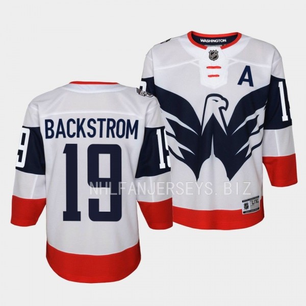 Washington Capitals #19 Nicklas Backstrom 2023 NHL Stadium Series Player White Youth Jersey
