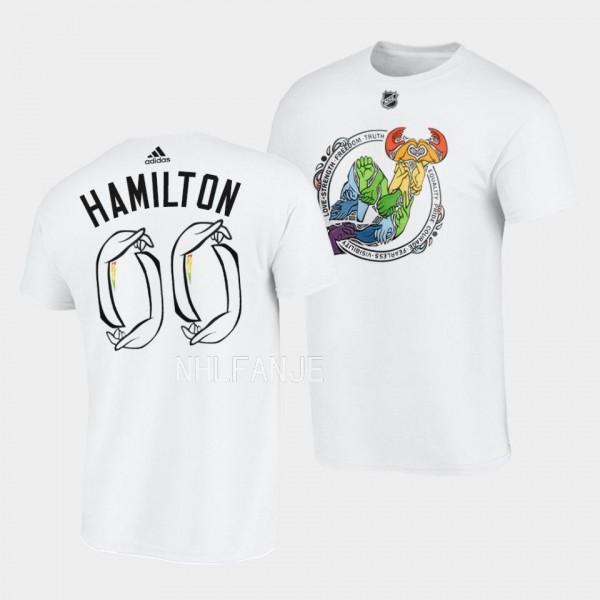 Dougie Hamilton 2022-23 Pride New Jersey Devils White T-Shirt Limited Edition