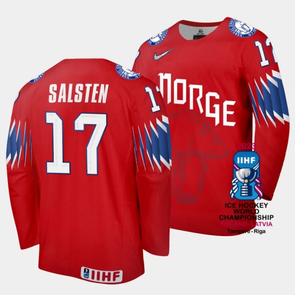 Norway #17 Eirik Salsten 2023 IIHF World Champions...