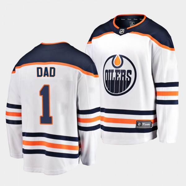 Greatest Dad Edmonton Oilers White Jersey 2022 Fat...