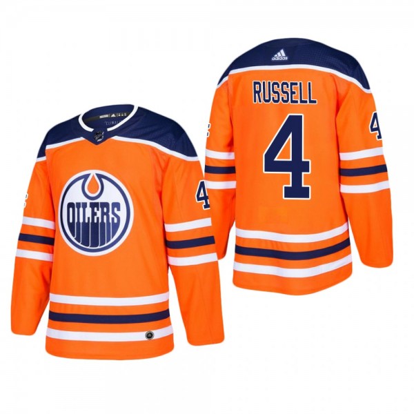 Men's Edmonton Oilers Kris Russell #4 Home Orange ...