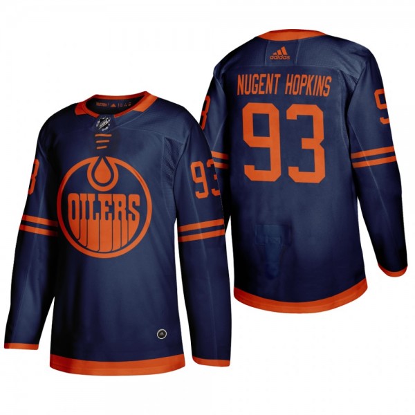 Edmonton Oilers Ryan Nugent-Hopkins #93 2020 Season Alternate ADIZERO Blue Jersey