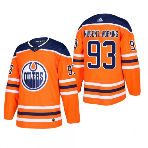 Men's Edmonton Oilers Ryan Nugent-Hopkins #93 Home Orange Authentic Player Cheap Jersey