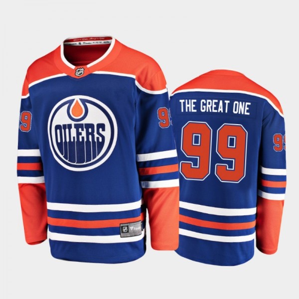 Edmonton Oilers Wayne Gretzky #99 Nickname Royal Alternate Breakaway The Great One Jersey