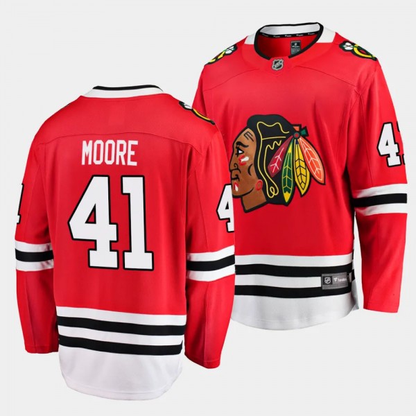 Chicago Blackhawks Oliver Moore 2023 NHL Draft Red Home Jersey Breakaway Player