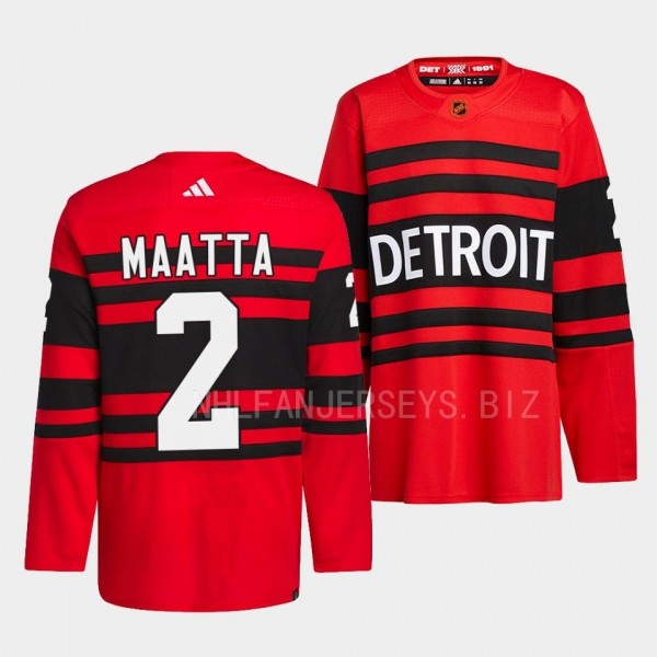 Detroit Red Wings 2022 Reverse Retro 2.0 Olli Maatta #2 Red Authentic Pro Jersey Men's