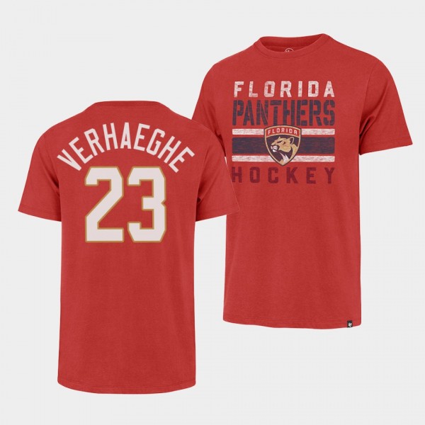 Florida Panthers Carter Verhaeghe 2022 NHL Playoffs Premier Franklin Red #23 T-Shirt