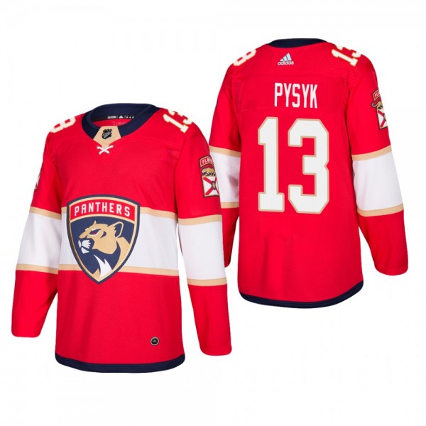 Men's Florida Panthers Mark Pysyk #13 Home Red Aut...