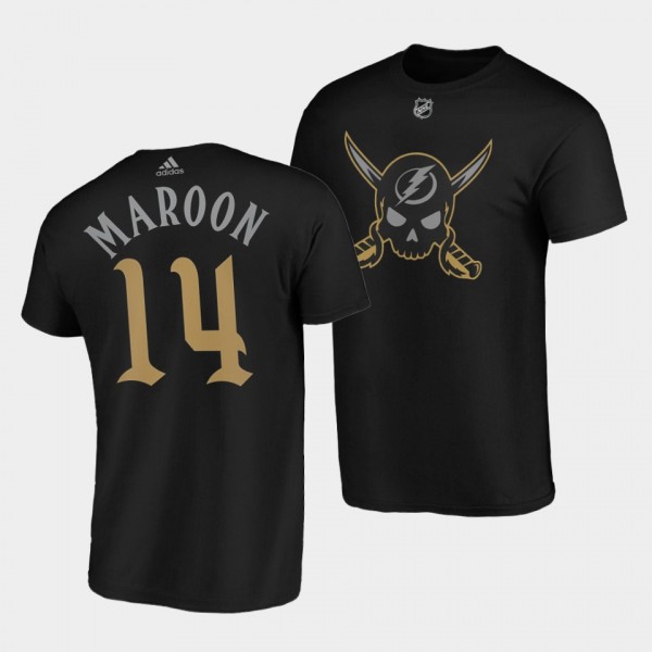 Patrick Maroon #14 Tampa Bay Lightning Gasparilla inspired Pirate-themed Black T-Shirt