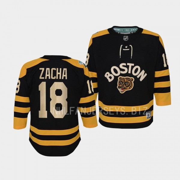 Boston Bruins Pavel Zacha 2023 Winter Classic Black #18 Youth Jersey
