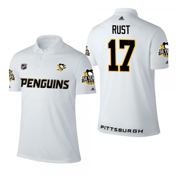 Pittsburgh Penguins Bryan Rust #17 Away Inexpensive Polo Shirt - White