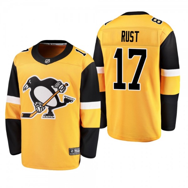 Men's Pittsburgh Penguins Bryan Rust #17 2019 Alternate Reasonable Breakaway Jersey - Gold