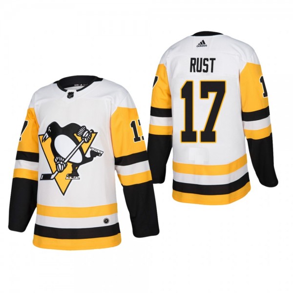 Men's Pittsburgh Penguins Bryan Rust #17 Away Whit...