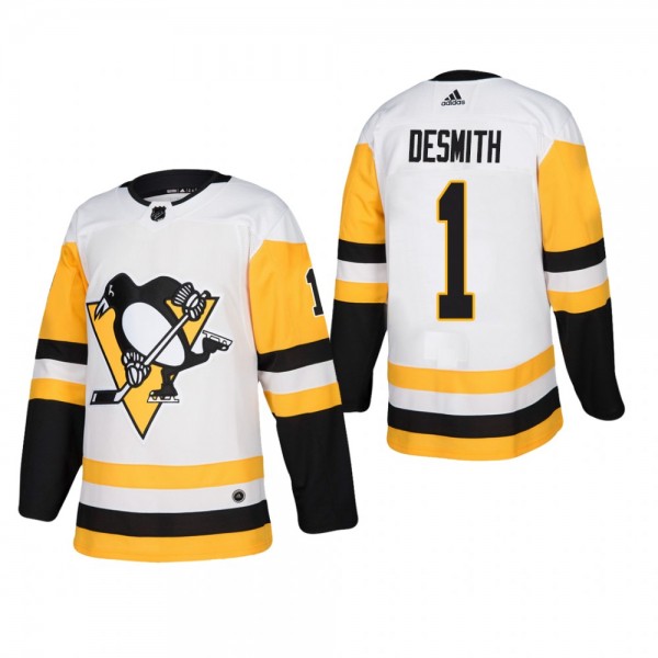 Men's Pittsburgh Penguins Casey DeSmith #1 Away Wh...