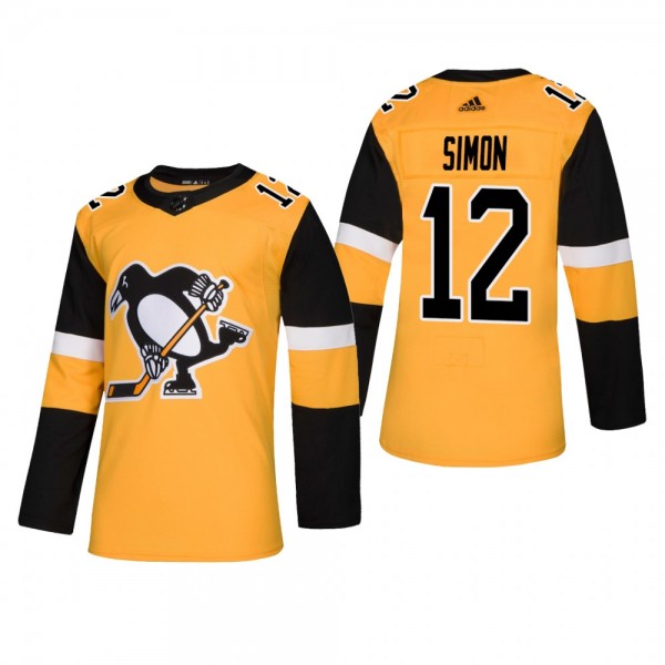 Men's Pittsburgh Penguins Dominik Simon #12 2019 Alternate Reasonable Authentic Jersey - Gold