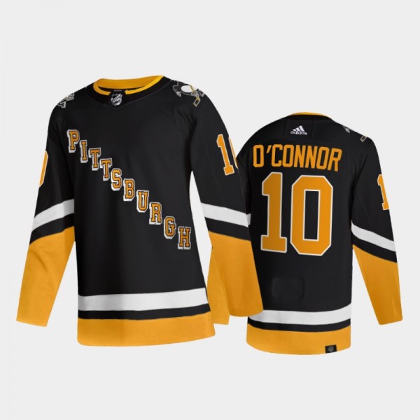 2021-22 Pittsburgh Penguins Drew O'Connor Third Jersey Black Primegreen Authentic Uniform
