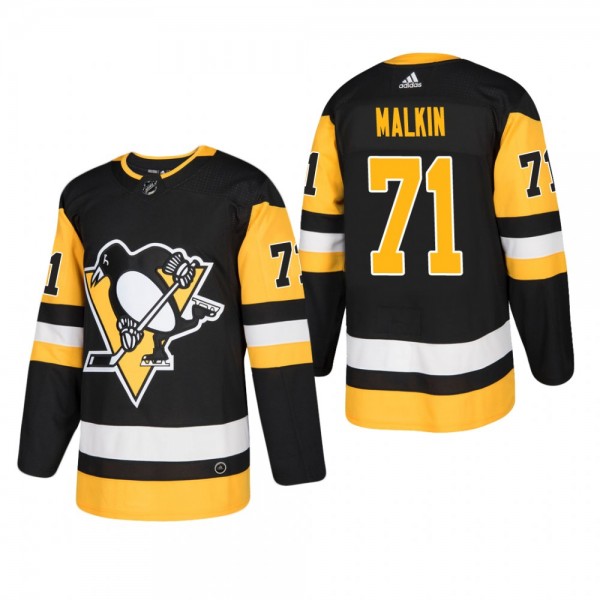 Men's Pittsburgh Penguins Evgeni Malkin #71 Home Black Authentic Player Cheap Jersey