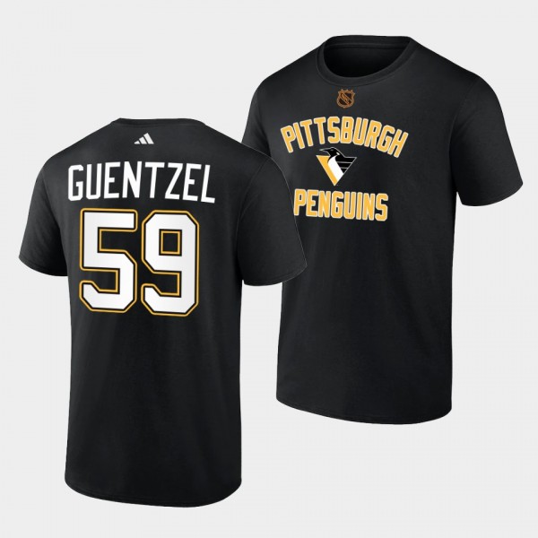 Jake Guentzel Reverse Retro 2.0 Pittsburgh Penguins 2022-23 Black T-Shirt Wheelhouse