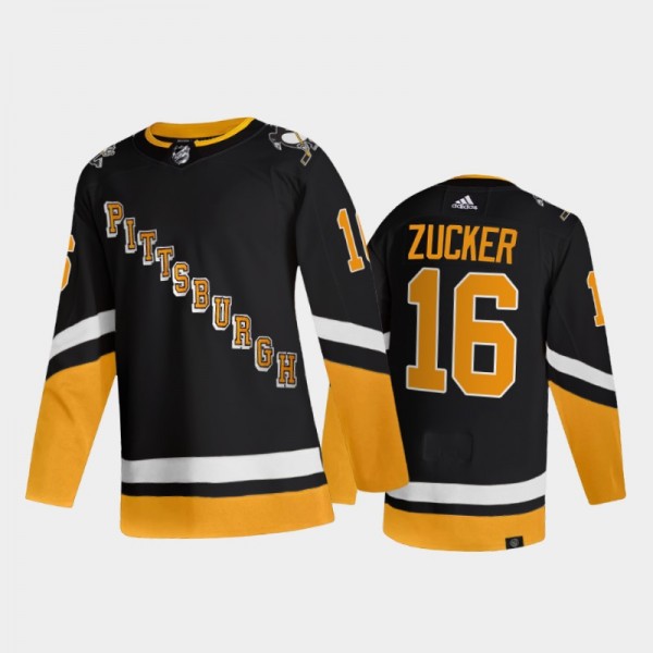 2021-22 Pittsburgh Penguins Jason Zucker Third Jersey Black Primegreen Authentic Uniform