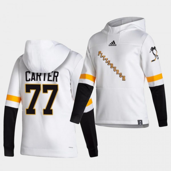 Pittsburgh Penguins Jeff Carter 2021 Reverse Retro White Special Edition Pullover Hoodie