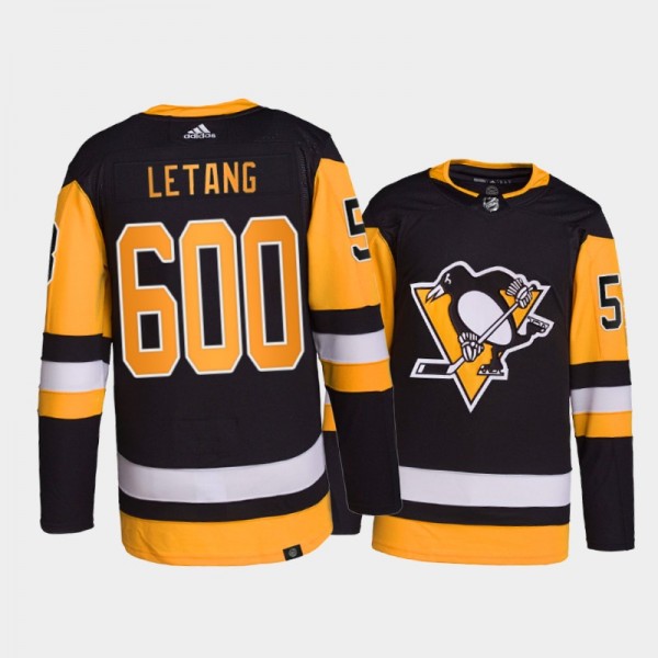 Kris Letang #58 Pittsburgh Penguins 600 Career Points Black Special Commemorative Jersey