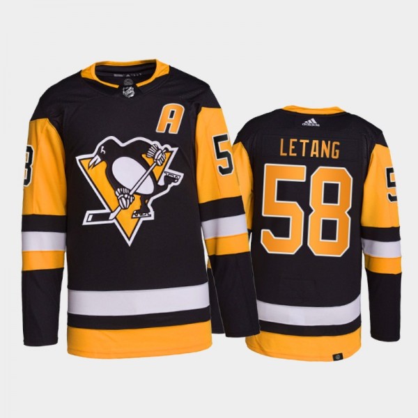 2021-22 Pittsburgh Penguins Kris Letang Opening Night Jersey Black Authentic Primegreen Uniform