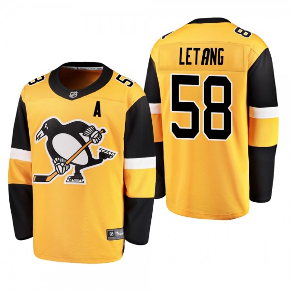 Men's Pittsburgh Penguins Kris Letang #58 2019 Alternate Reasonable Breakaway Jersey - Gold