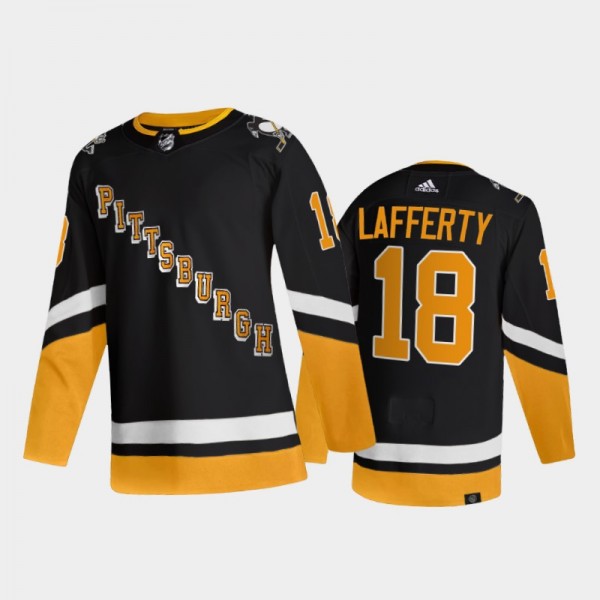 2021-22 Pittsburgh Penguins Sam Lafferty Third Jersey Black Primegreen Authentic Uniform