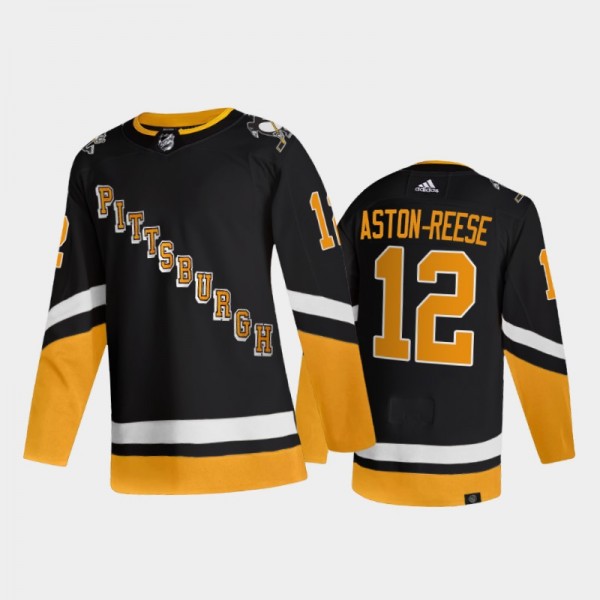 2021-22 Pittsburgh Penguins Zach Aston-Reese Third Jersey Black Primegreen Authentic Uniform