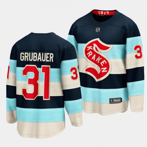 2024 NHL Winter Classic Seattle Kraken Philipp Grubauer #31 Breakaway Player Jersey Blue